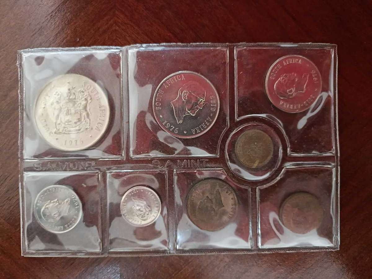 1976 South Africa Coin Set Uncirculated (1/2c - R1)