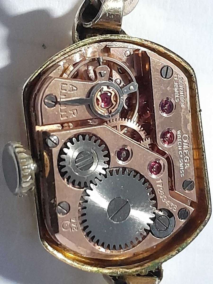 Omega cocktail/bracelet wind up watch. Service required.