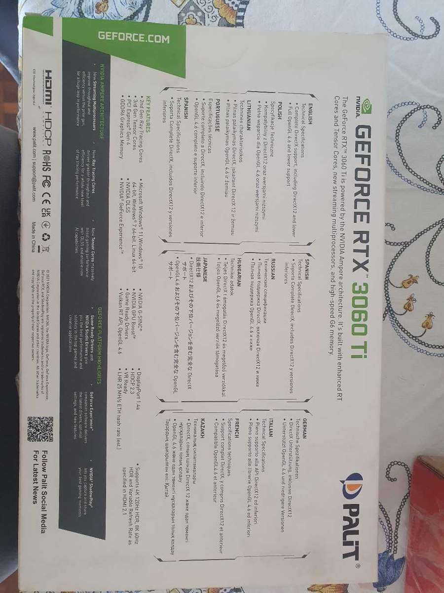 Palit RTX3060ti Graphics Card