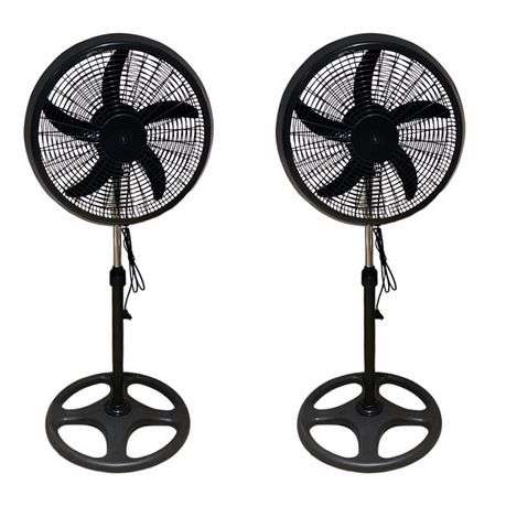 Pack of 2- 18` Energy Saving Floor Stand Fan 60W- Black