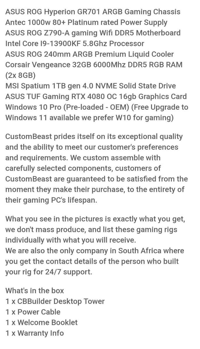 CUSTOM BEAST TOP OF ITS CLASS GAMING PC TOWER