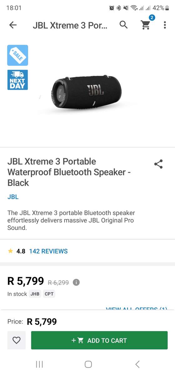 JBL Xtreme 3 party boost BT speaker with aux