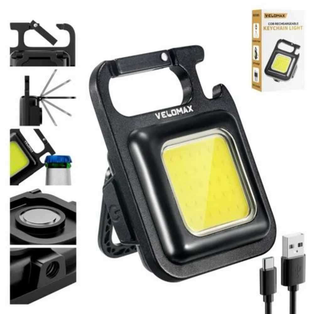 Rechargeable LED Keychain COB Light |4 Light Modes| Bottle Opener