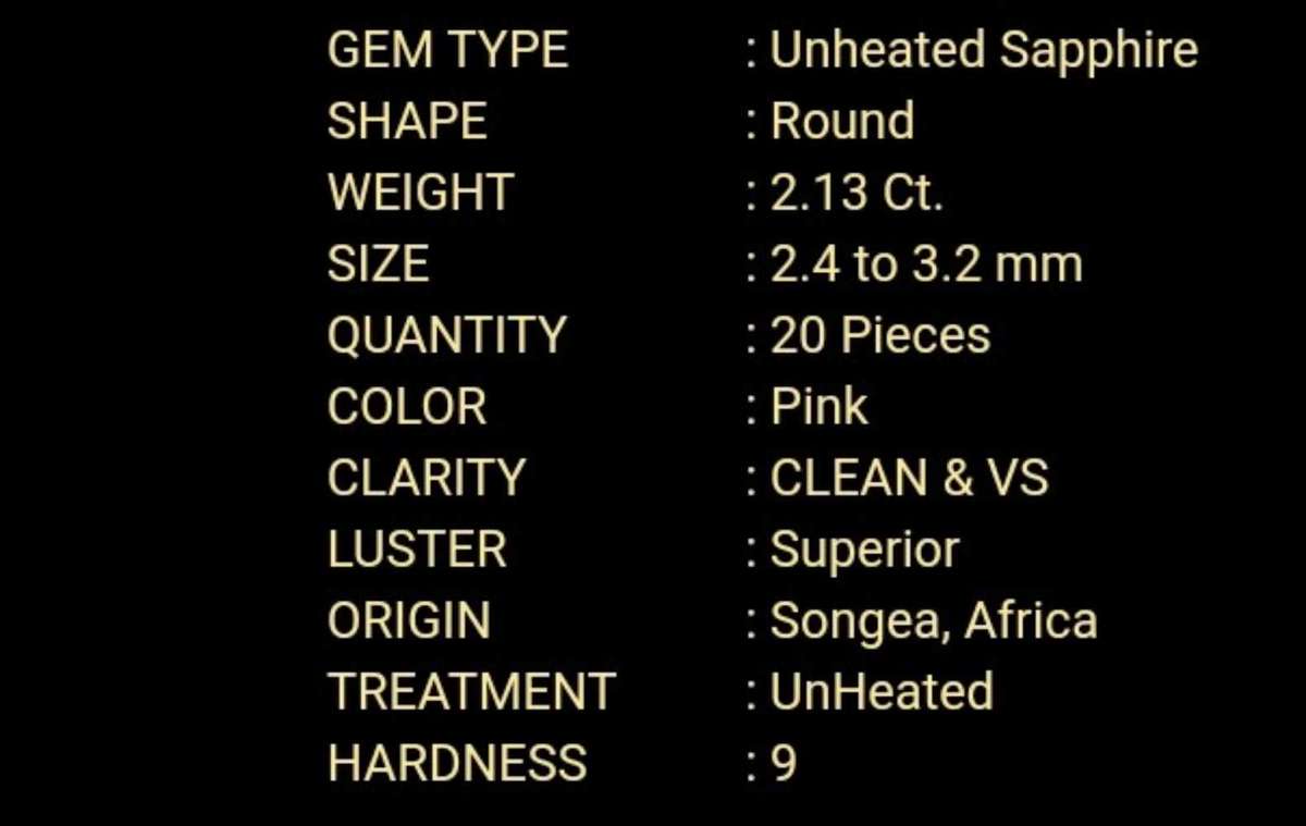 Natural 2.13 Ct Orange Pink Sapphires UNHEATED