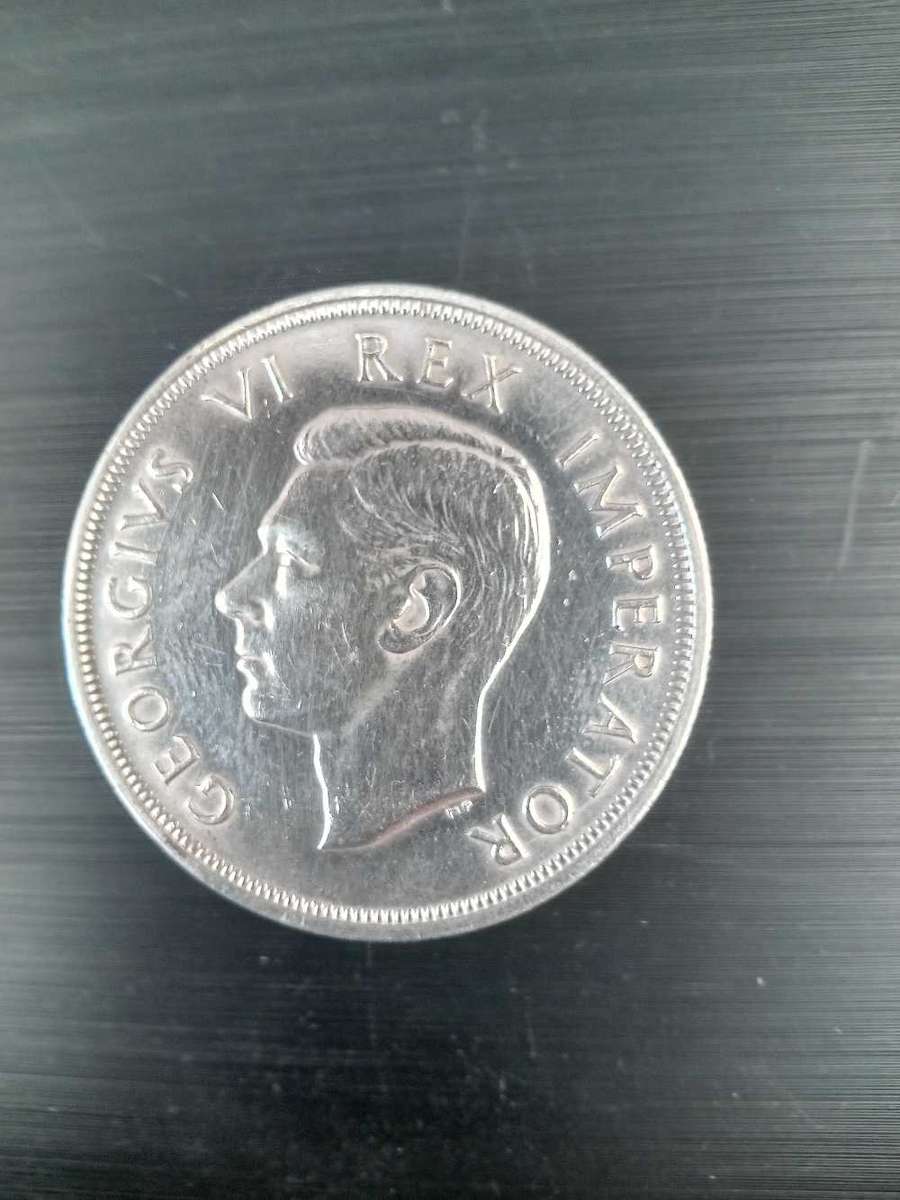 1947 SA union 5 shilling silver crown