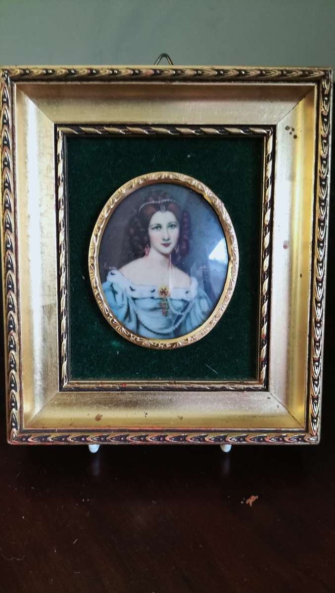 Miniature Portrait Framed Signed