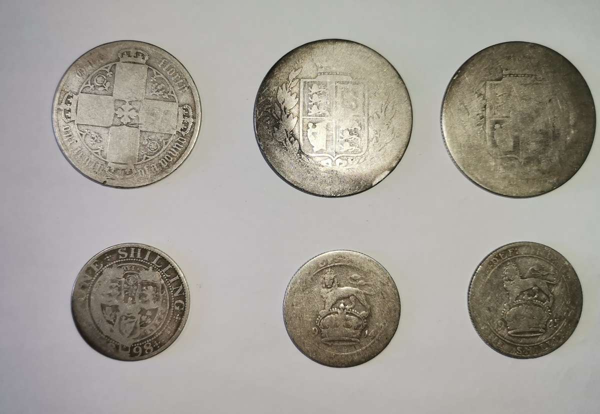 Various Silver UK half crowns and shillings