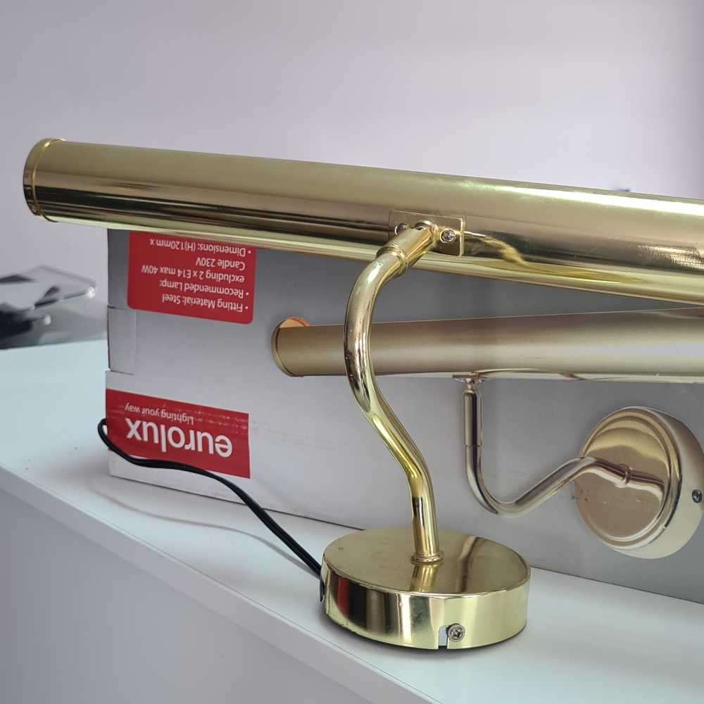 Polished brass Art illustrator. Wall lights. Decor, picture light. Read