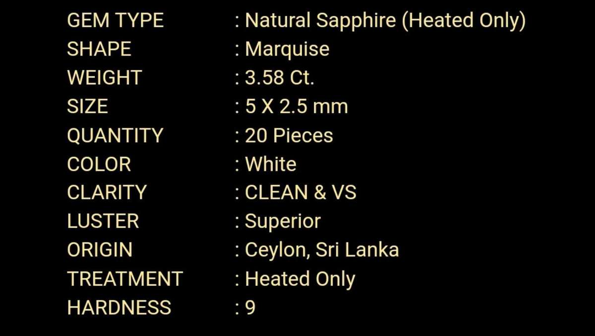 Natural 3.58 Ct White Ceylon Sapphires