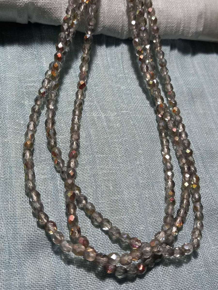 Lovely Aurora Borealis Rondelle Beads Choker Necklace