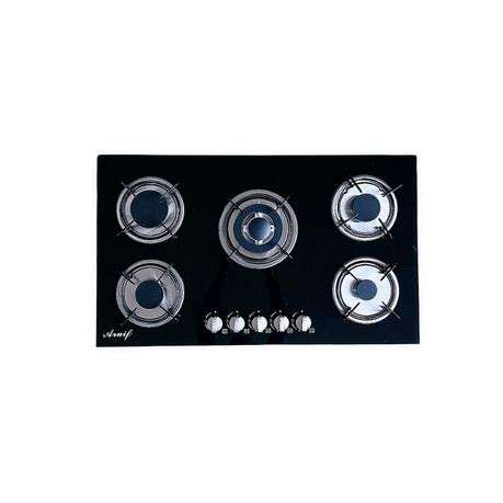Aruif Built-In Tempered Glass Countertop 5 Burner Gas Hob 860mmx510mm
