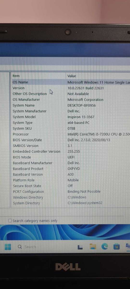 Dell Core i5 7th Gen laptop (Windows 11)