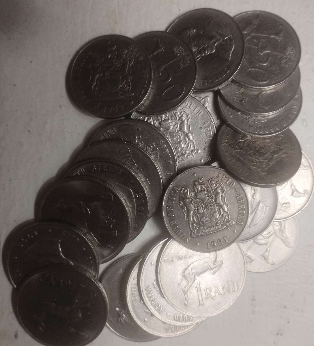 Bid on 1 to buy them all for R.S.A 2nd decimal 50 and 20 cent coins