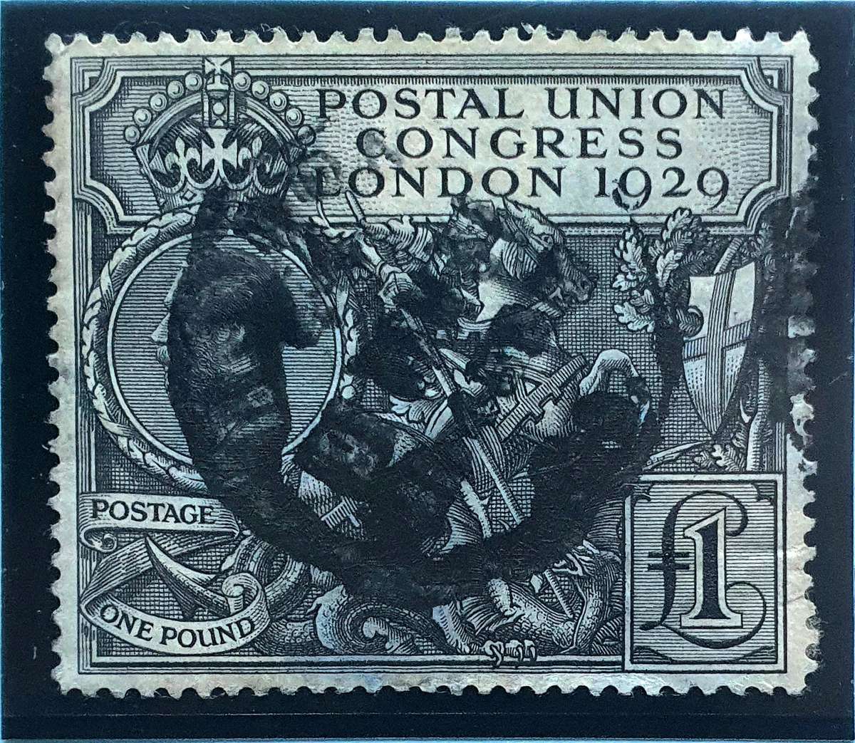 Great Britain 1929 PIC £1 fine parcel usage catalogue value R12 000