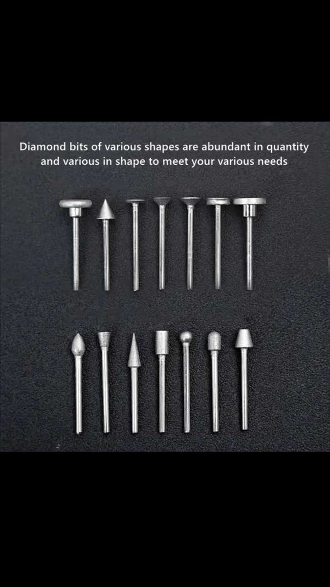 50pcs Diamond Coated Grinding Head Grinding Burrs Lapidary Set for Dremel Rotary Tool. Many uses.