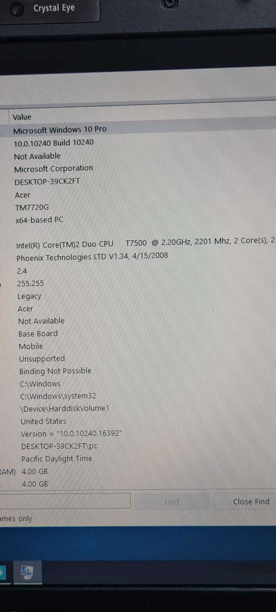 (Read) Intel Core 2 Duo Mobile T7100 Acer Travel Mate 7720 laptop