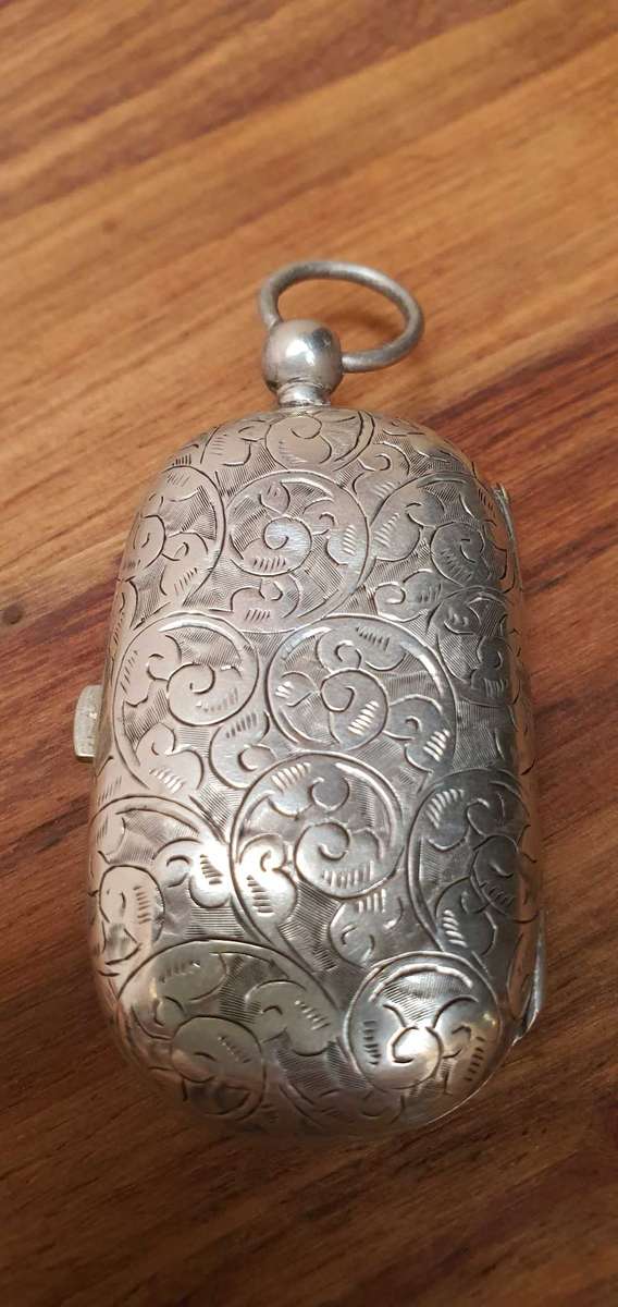 Rare , Antique 1924 Sterling silver Coin holder with Three rare coins !!