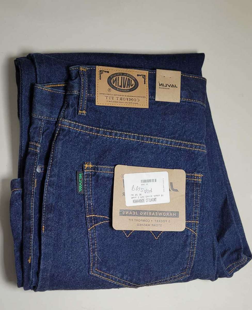 Quality Javlin Comfort Fit Denim Work Jeans. Size 36. (Bid Per Piece)
