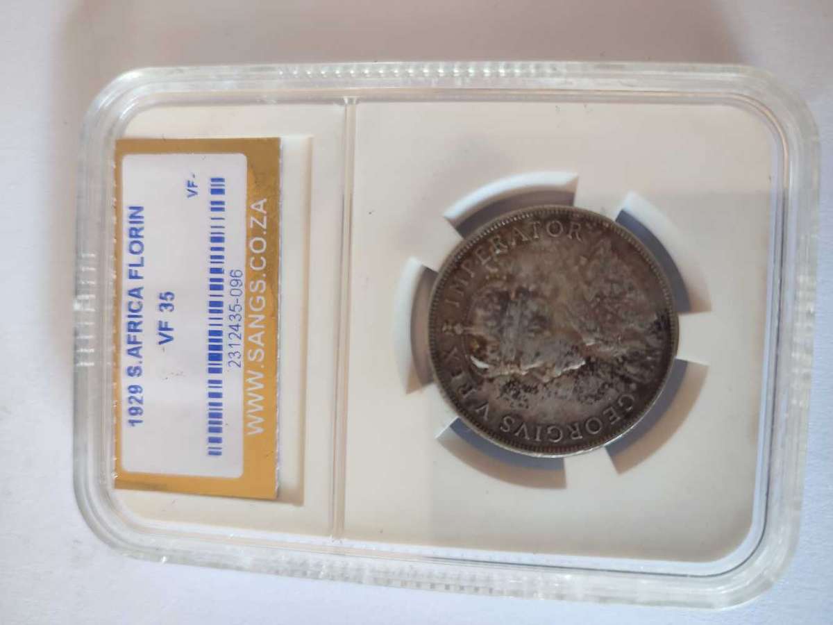 1929 S Africa Florin VF35 SANGS