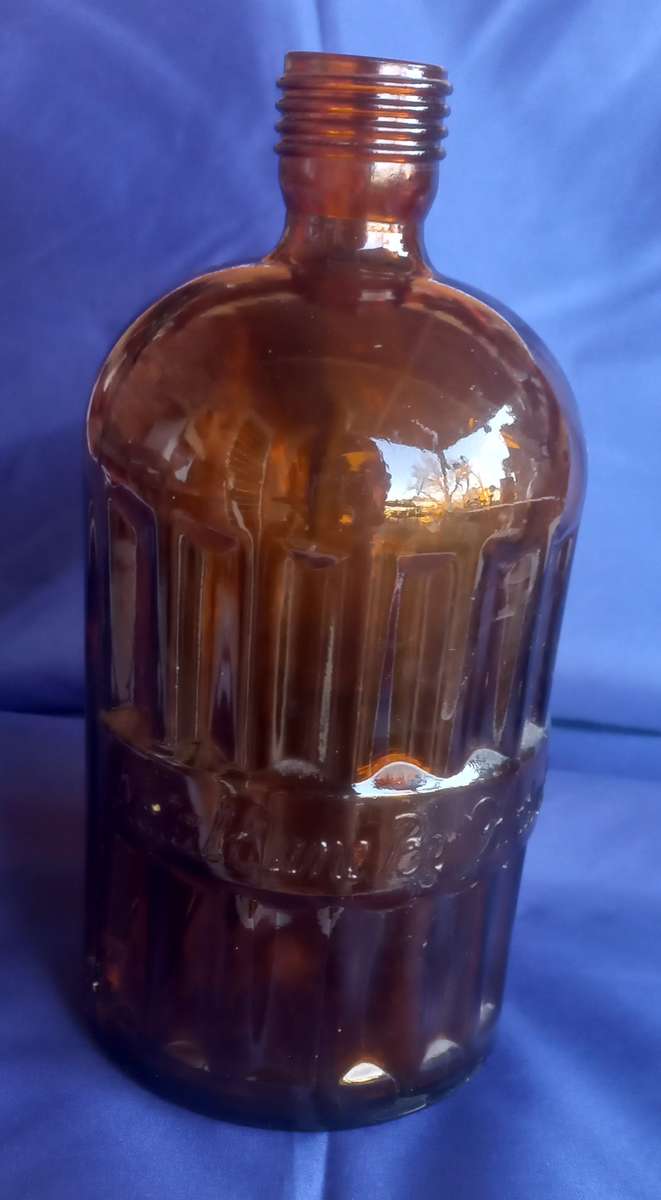 Vintage amber glass bottle
