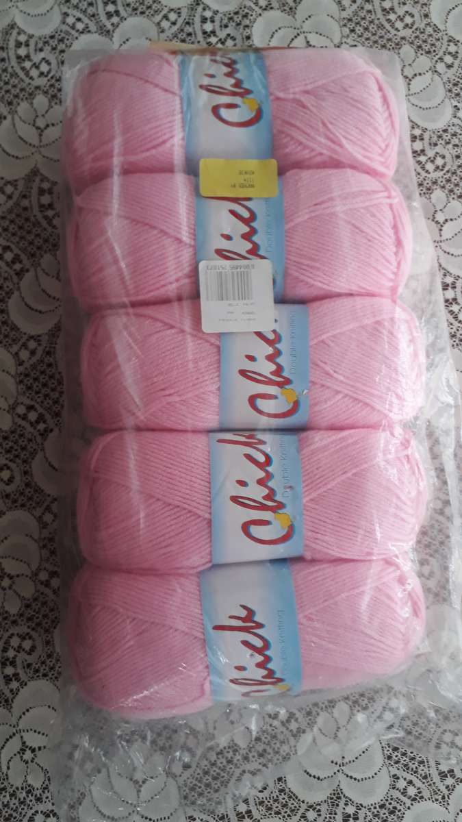 KNITTING WOOL: CHICK DK KNITTING YARN/WOOL PACK - PINK COLOUR 5 X 100G BALLS