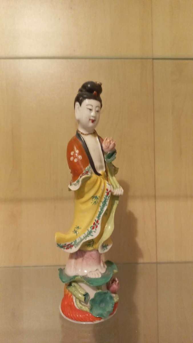 Vintage Chinese mythological figurine- He Xiangu