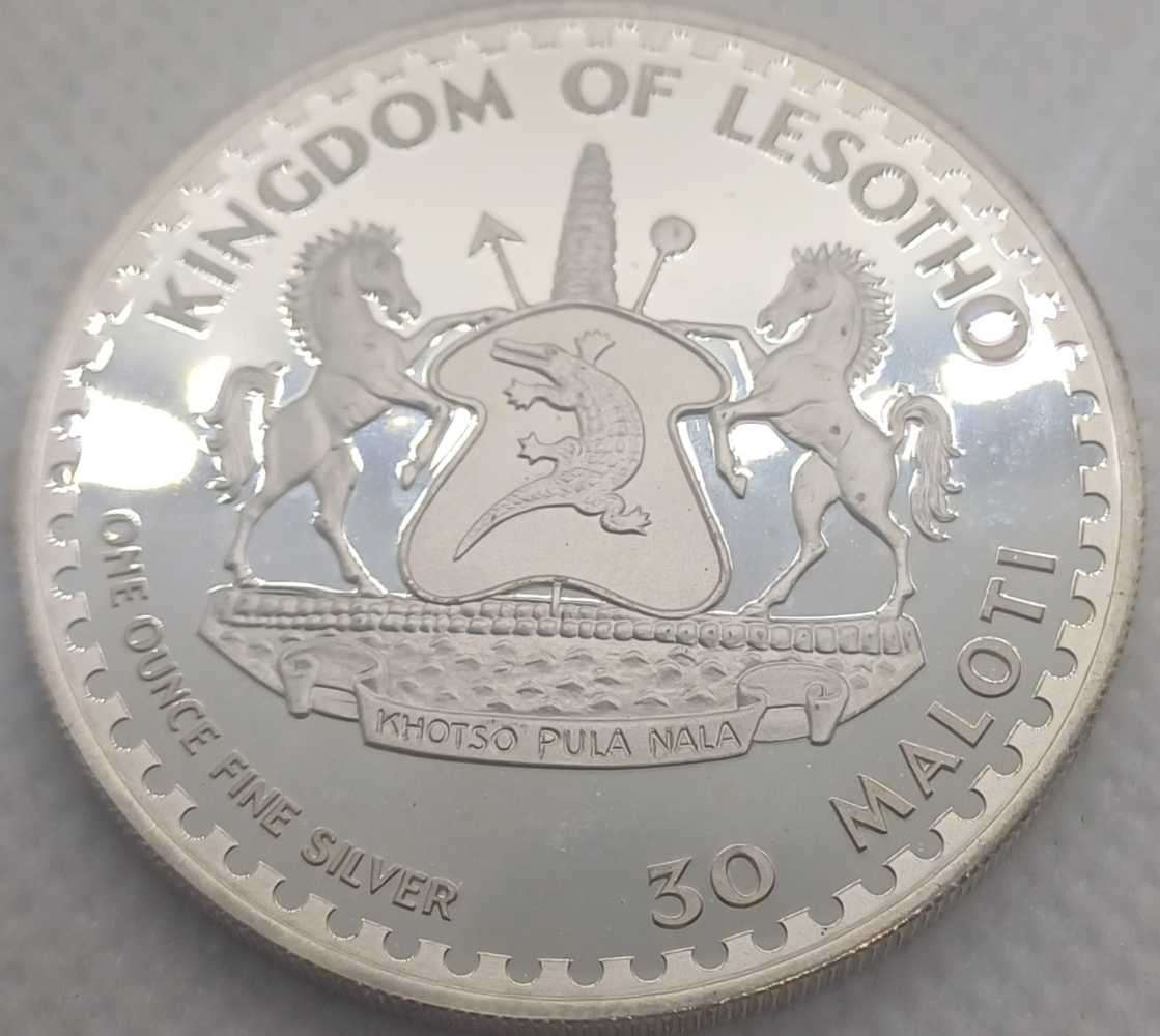 1oz Pure Silver 29July 1981 Royal Wedding 30 Maloti Kingdom of Lesotho coin