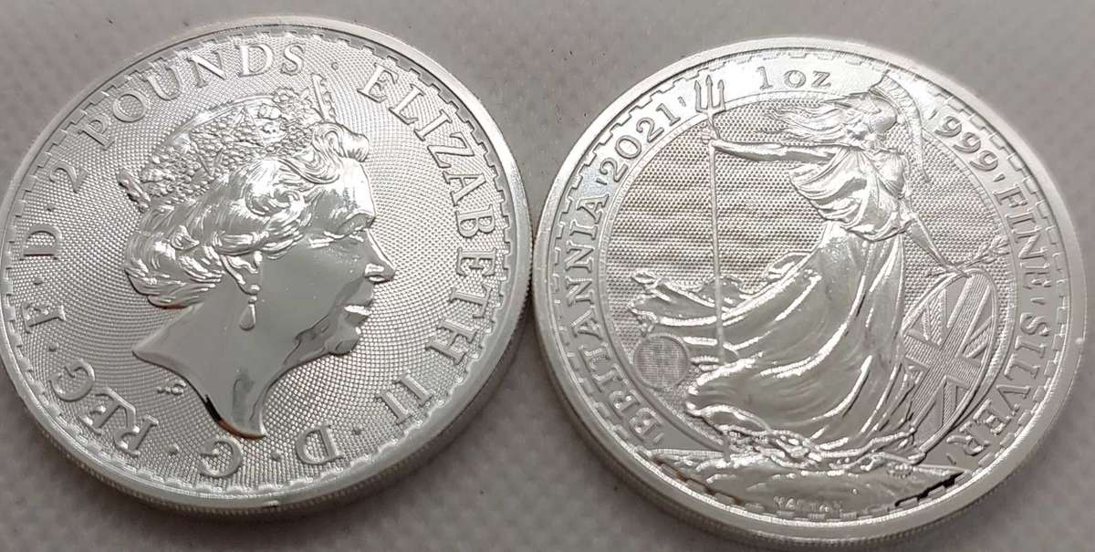 2x2021 1oz Brittania Pure Silver coins
