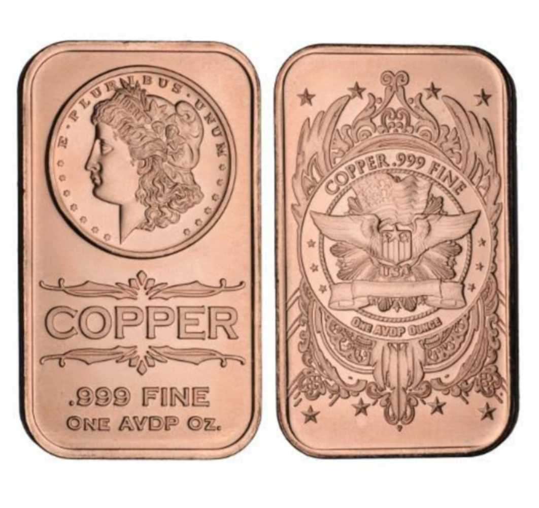 1 oz Morgan Copper bar