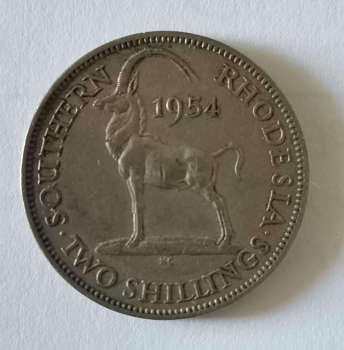 1954 Southern Rhodesia 2 Shillings