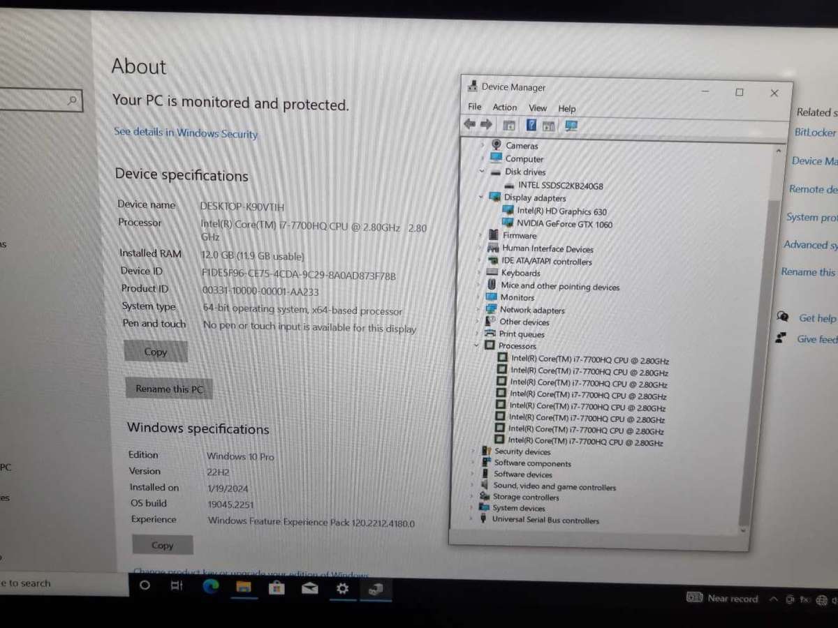 Lenovo Legion Y720 Core i7 - 7700HQ Gaming Laptop / 12GB DDR4 RAM/ 240GB SSD/ GTX 1060 6GB GPU/ FHD