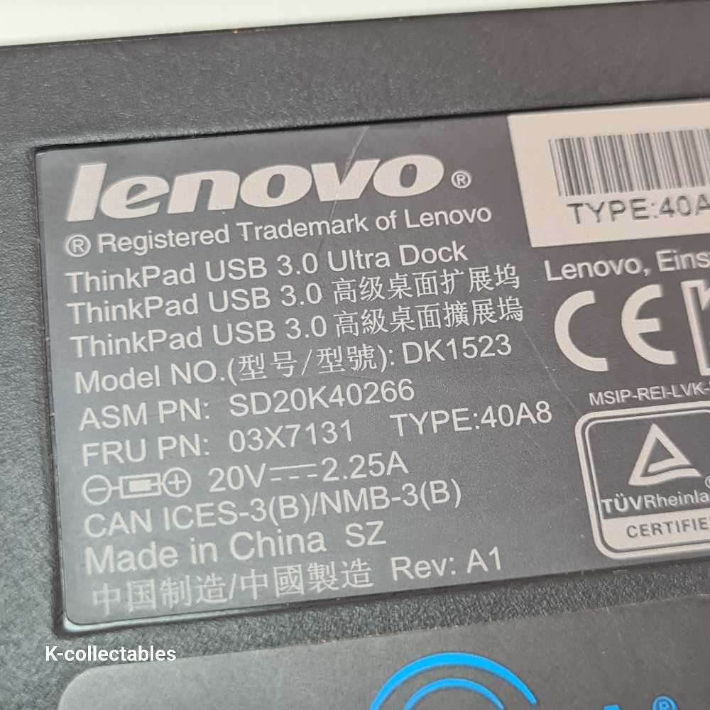 Lenovo ThinkPad Ultra displaylink 4K plug. Docking Station.