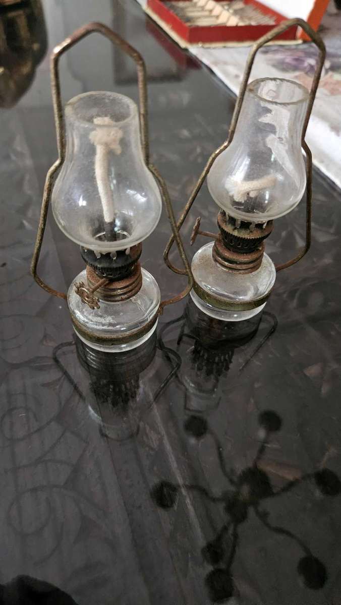 Vintage miniature kerasine lamps