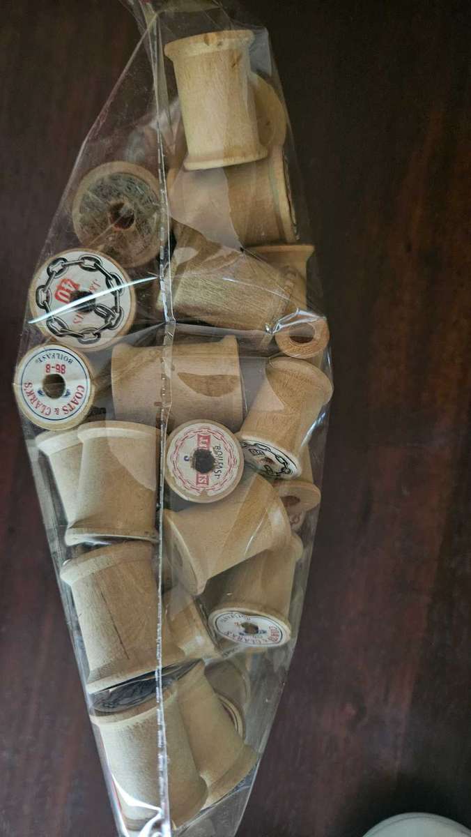 50 piece Vintage Wooden Sewing Thread Spools