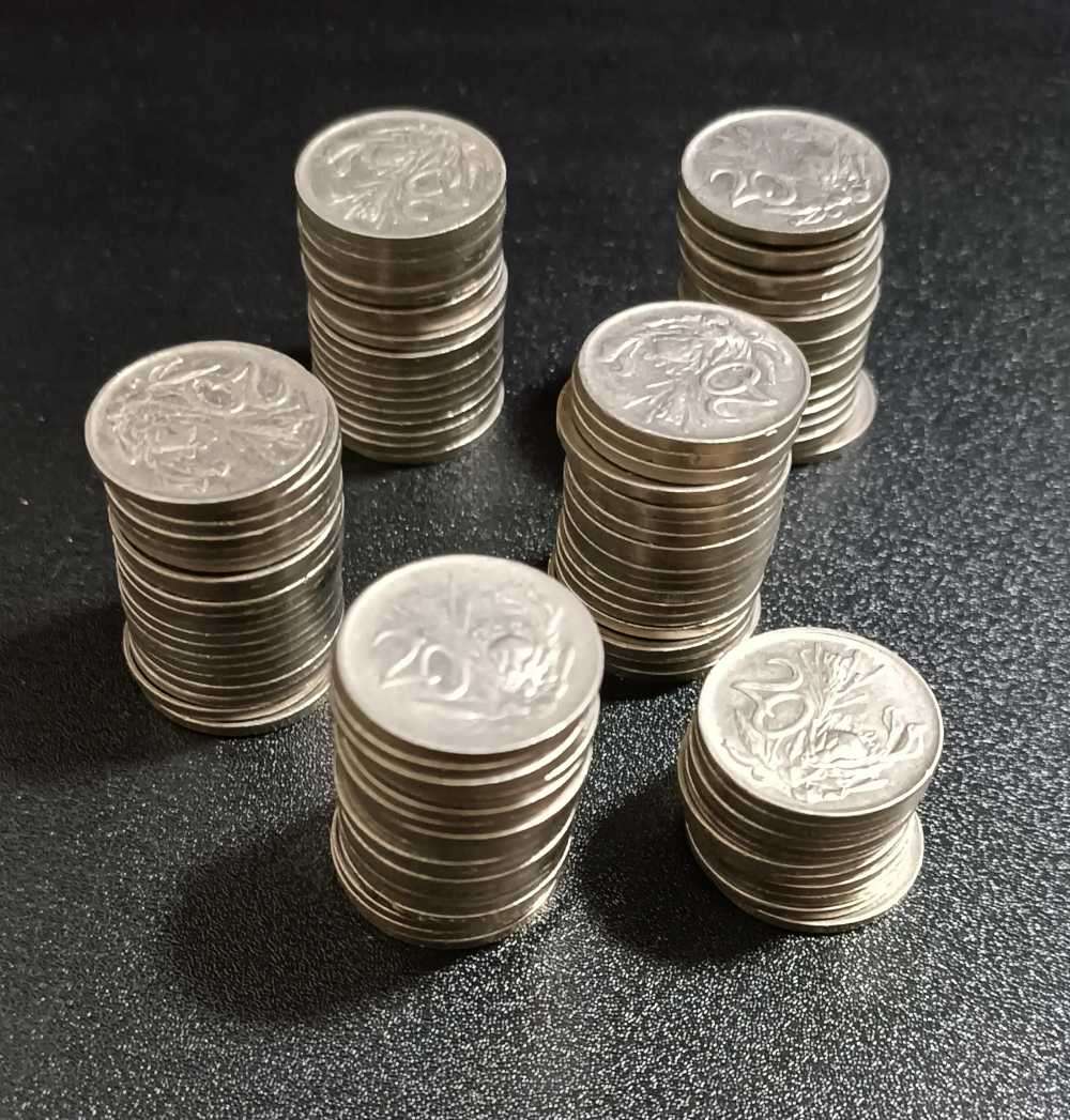 A Quantity of 112 Old South African 20c Coins