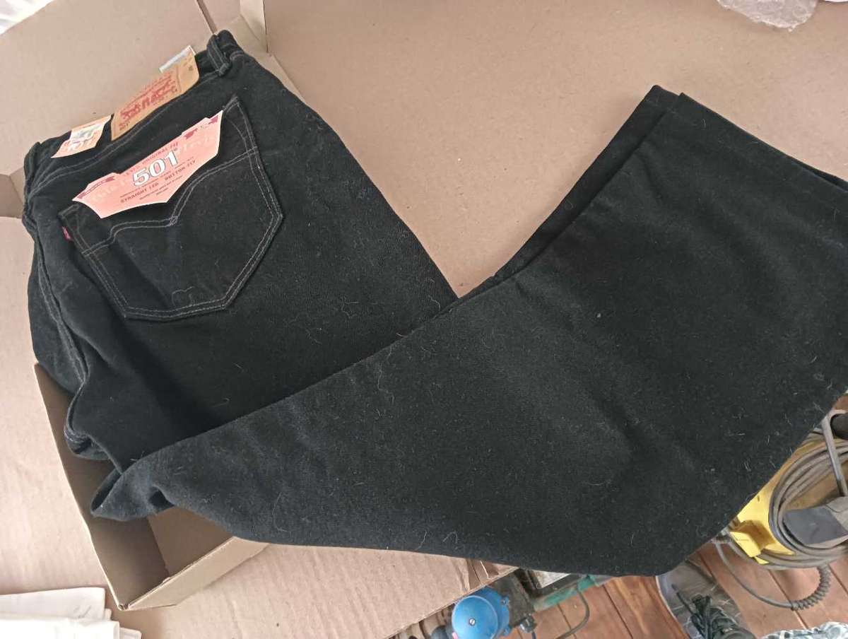 36W 34L - Levi Strauss Black 501 Jeans