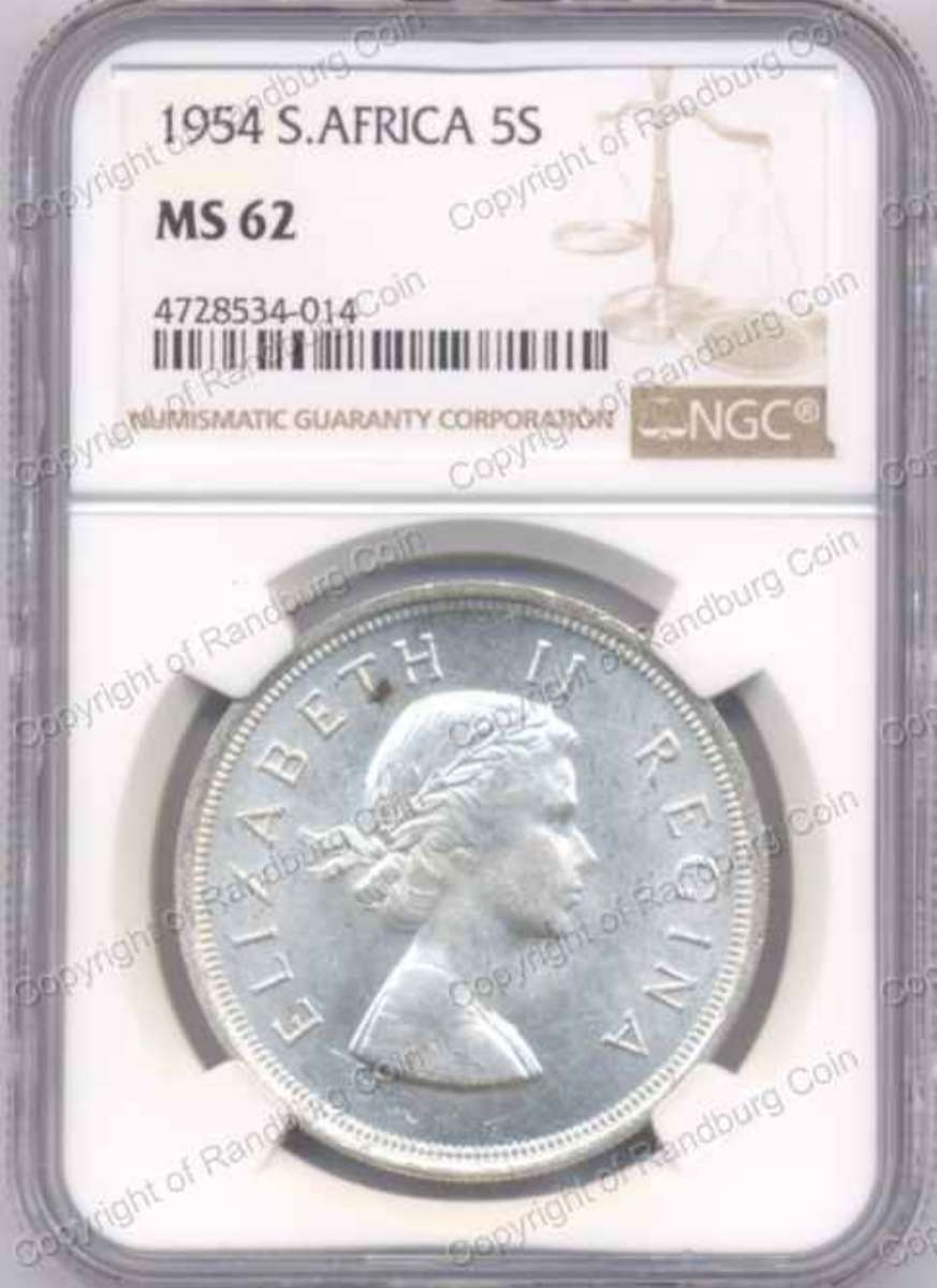 *#* 1954 SA SILVER CROWN NGC GRADED MS 62 *#*