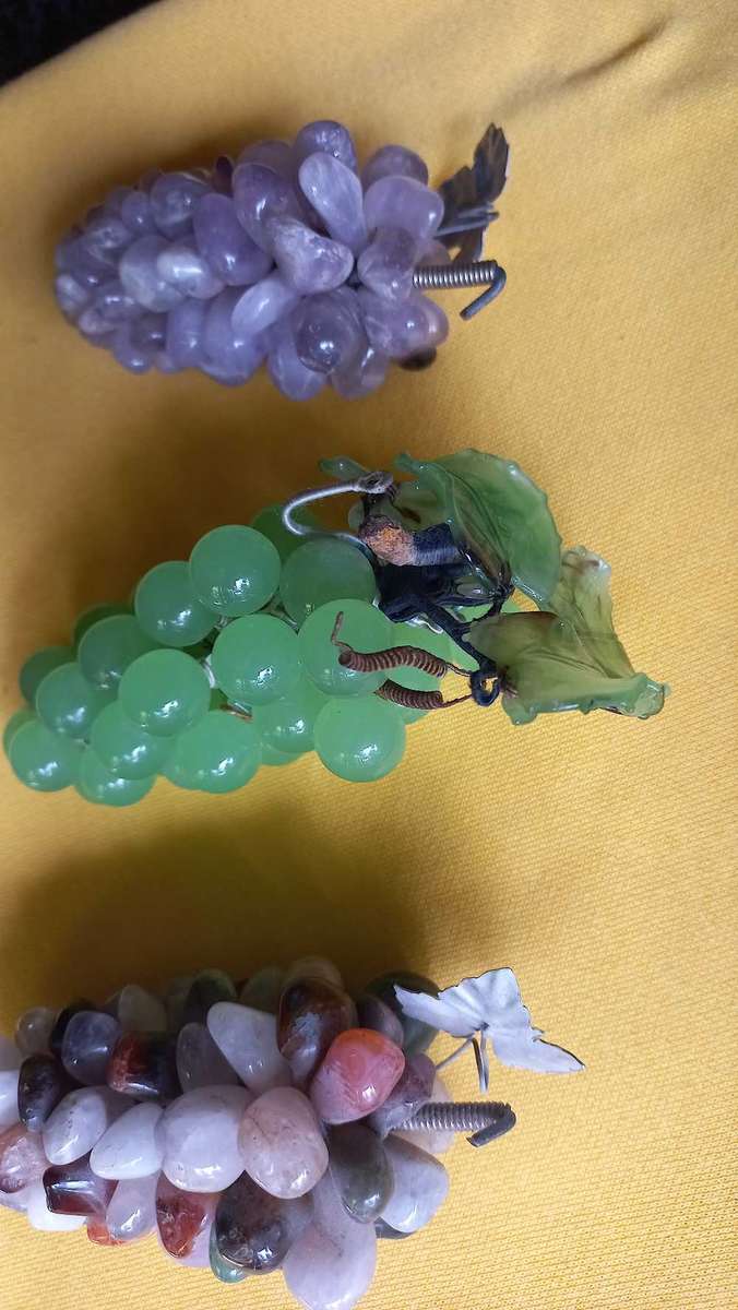 Vintage semi precious stone grape clusters