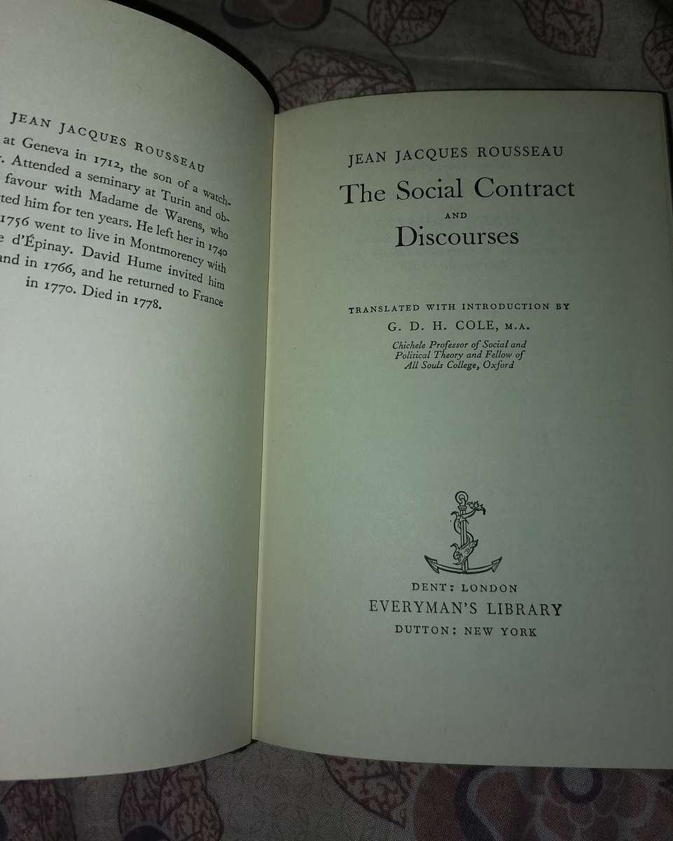 ROUSSEAU THE SOCIAL CONTRACT AND DISCOURSES