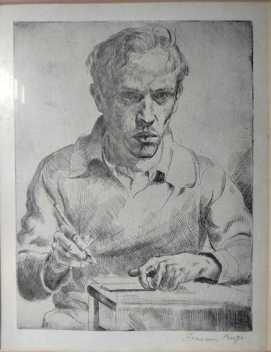 ! INVESTMENT ART!! Francois Krige - Etching self portrait.