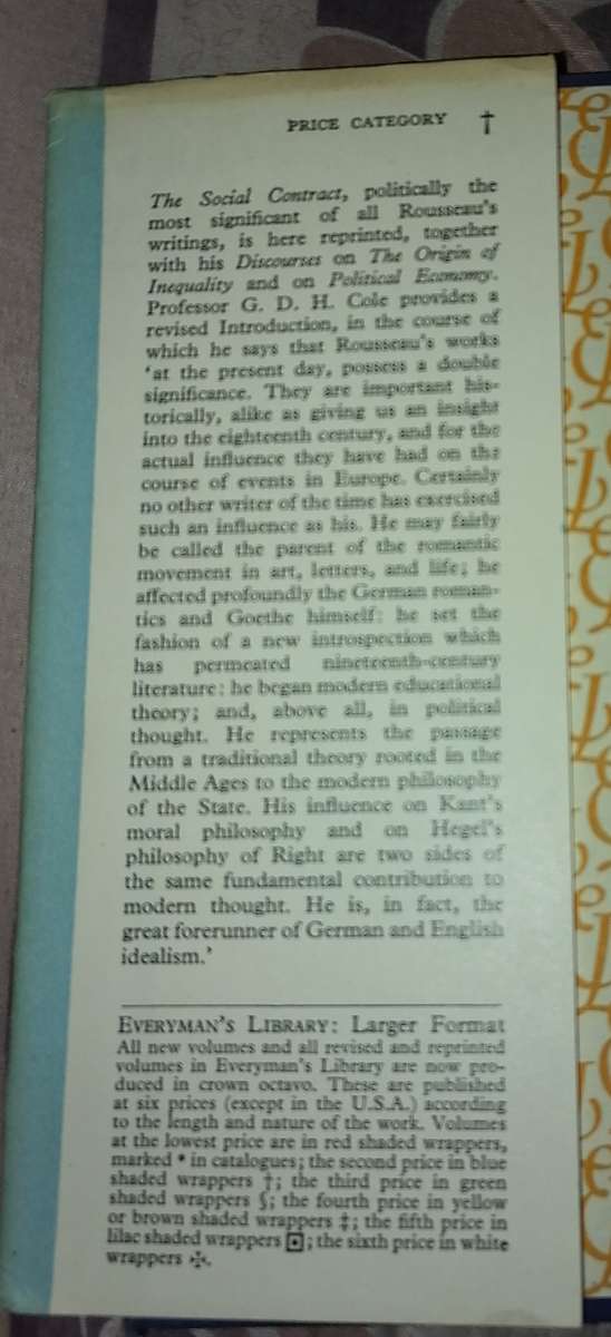 ROUSSEAU THE SOCIAL CONTRACT AND DISCOURSES