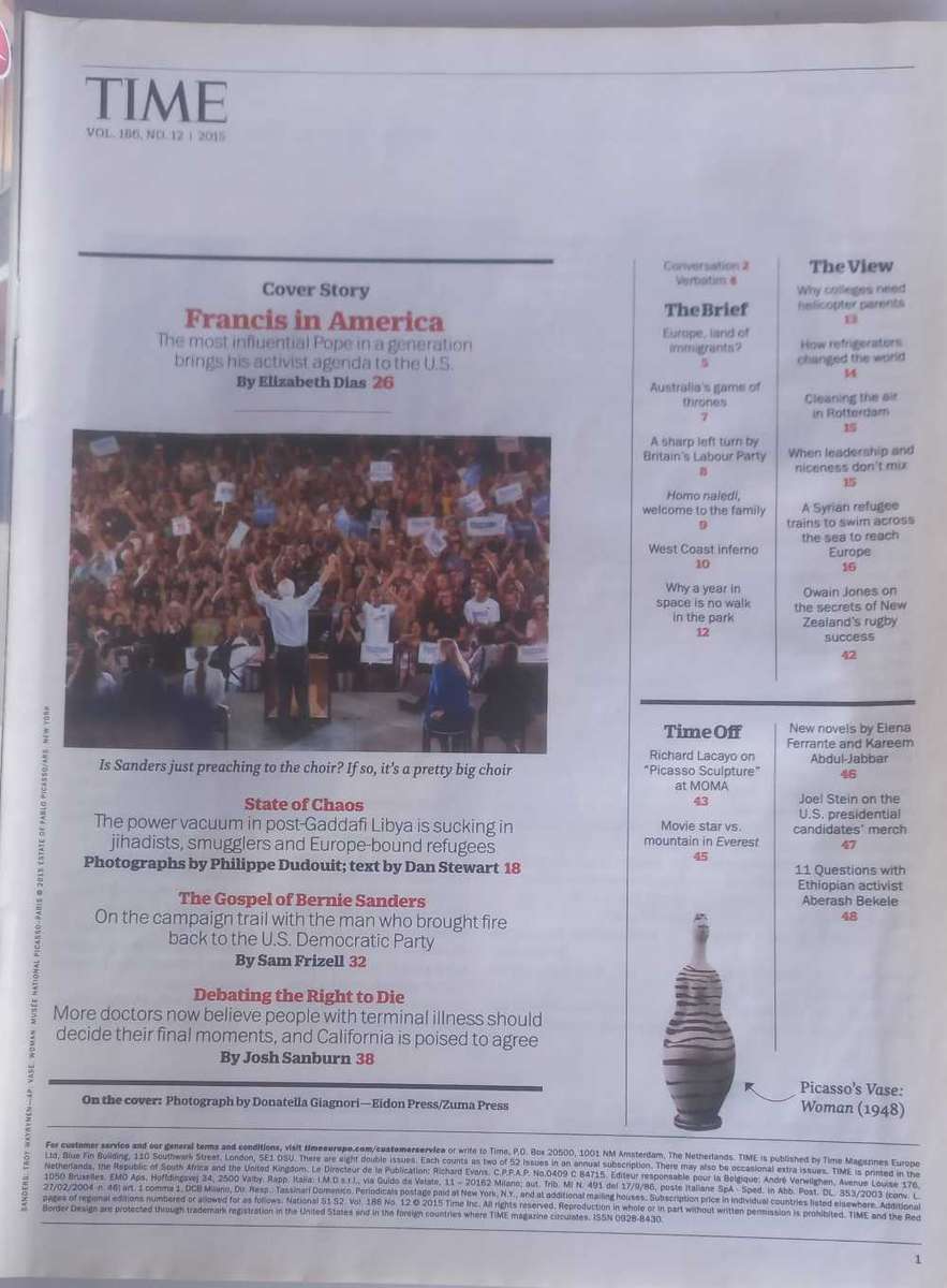 Time magazine September 28, 2015