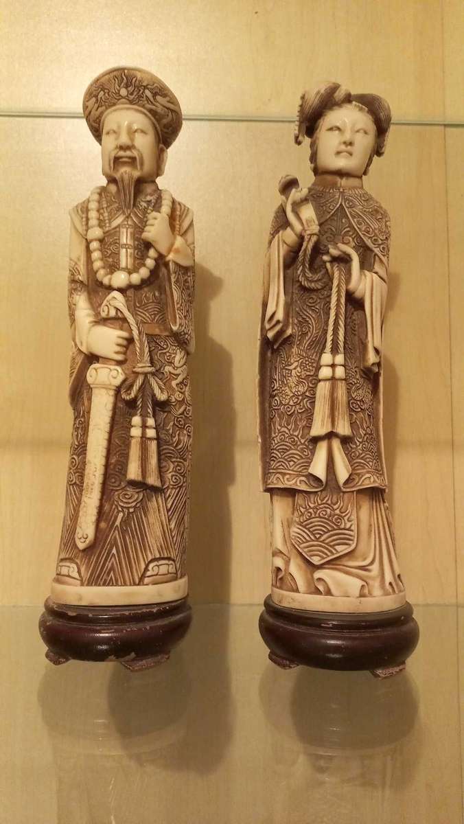 Vintage carved resin figurines