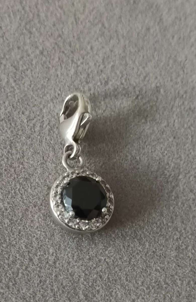 GORGEOUS 925 STERLING SILVER & BLACK ONYX TI SENTO MILANO CHARM 3.22g