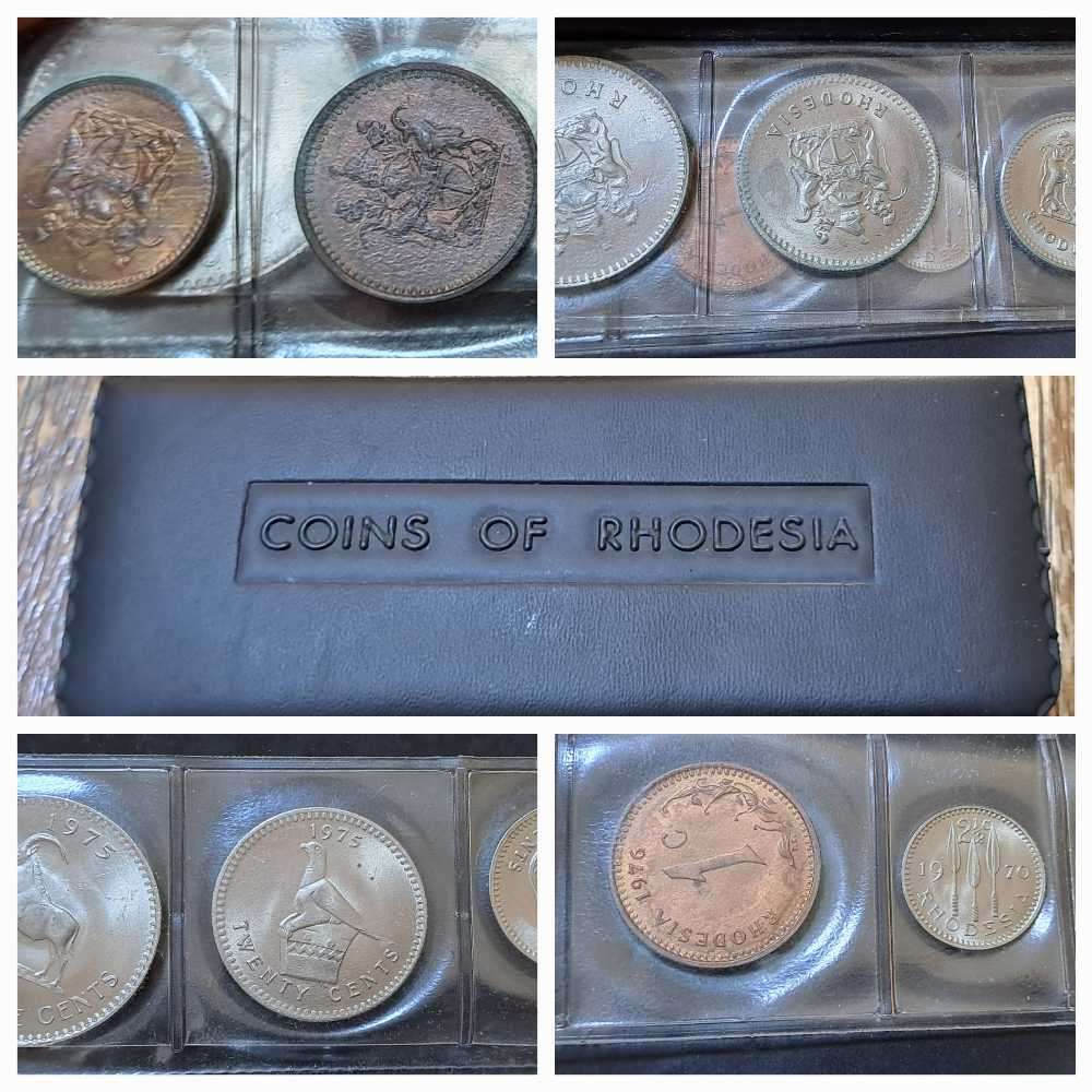 Coins of Rhodesia Set in Special Coin Case (25c, 20c, 10c, 5c, 2.5c, 1c, 1/2c)