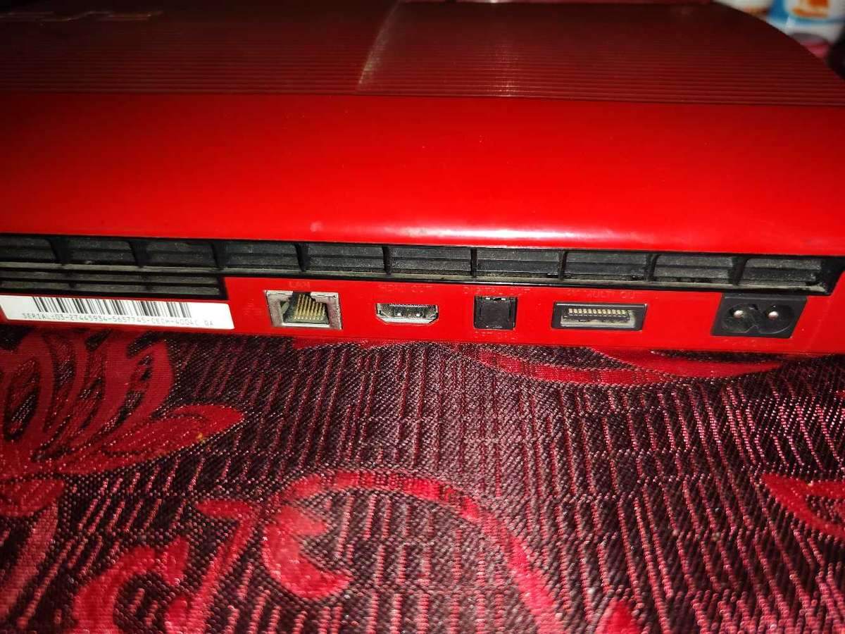 Ps3 console bundle  garnet red Playstation3  500gb