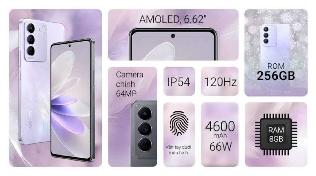 VIVO V27e LAVENDER PURPLE 256GB 8GB RAM *14K RETAIL* SEALED