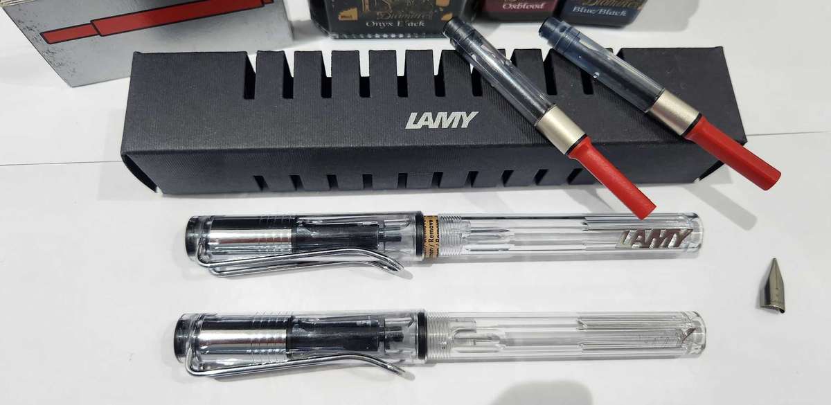 Set of Lamy Vista fountain pens