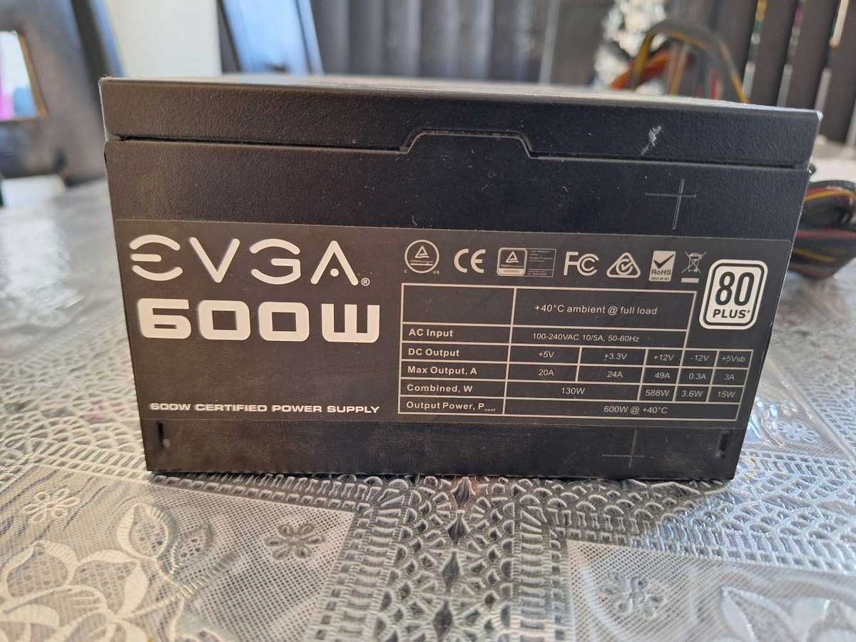 EVGA 600W 80 plus white power supply