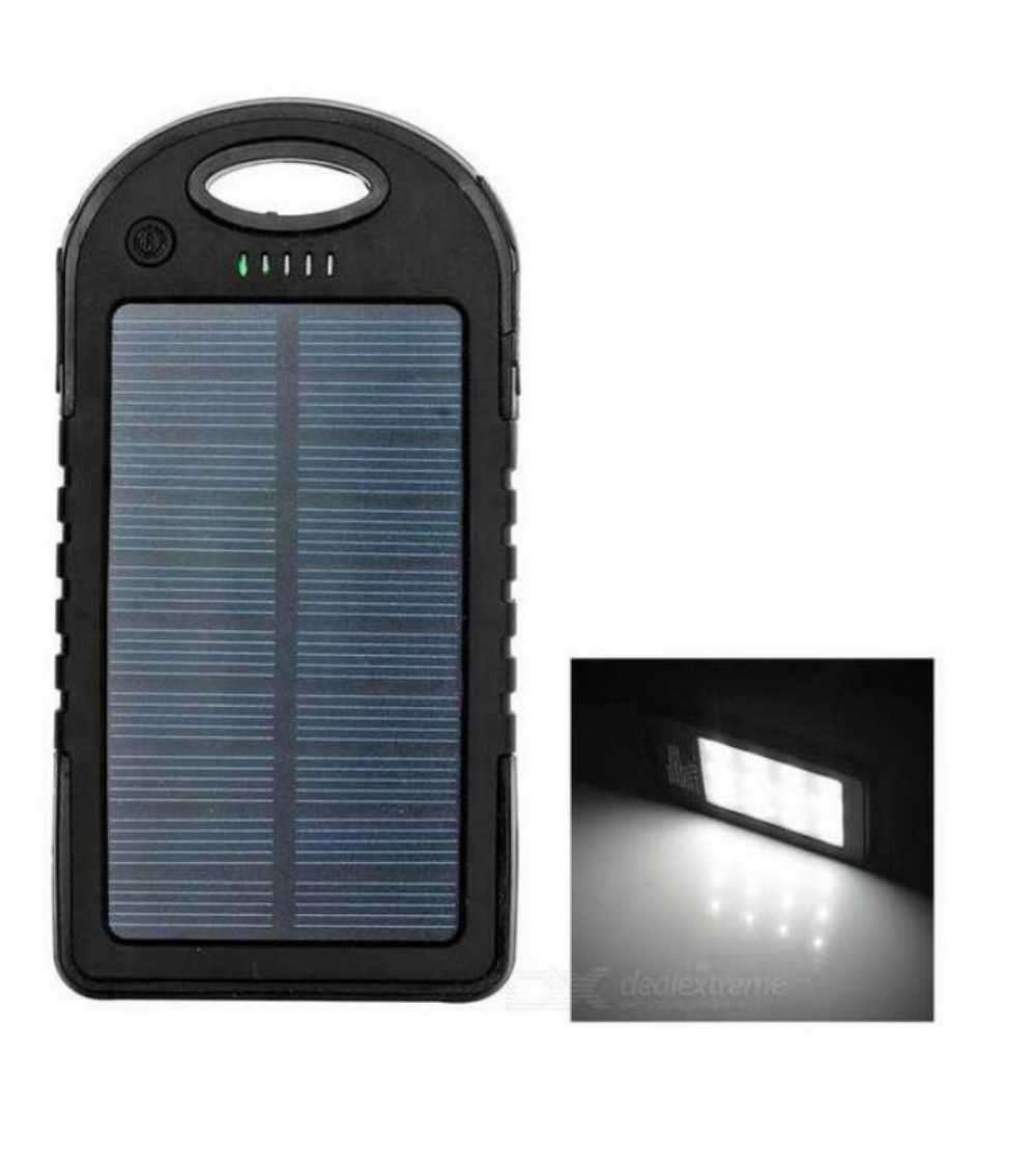 5000mAh Solar Charger Powerbank With Emergency Torch And Carabiner - AL-16